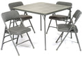 Folding Card Table and Fabric Padded Chair Set, Gray M21497