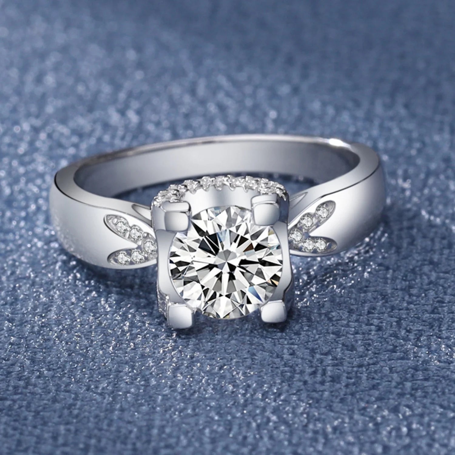 18K White Gold Moissanite Ring S925 Sterling Silver I67669