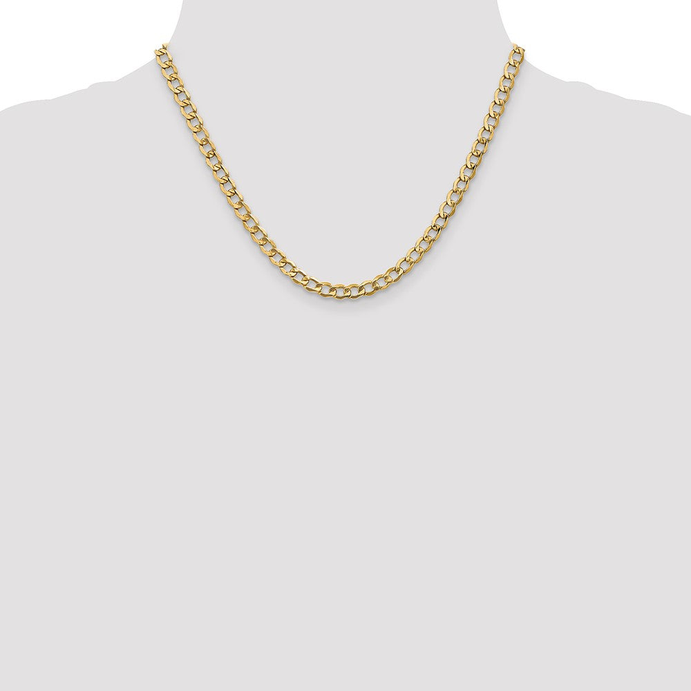 18 inch 5.25 mm Yellow Gold Curb Chain Necklace E39382