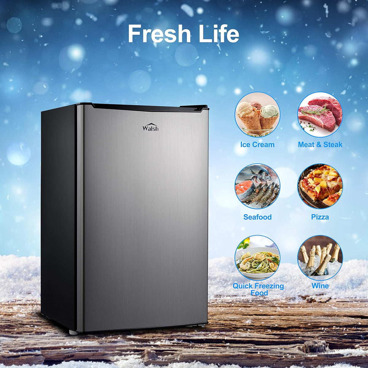 Compact Refrigerator, 3.5 Cu.Ft, Stainless Steel Look Z34660