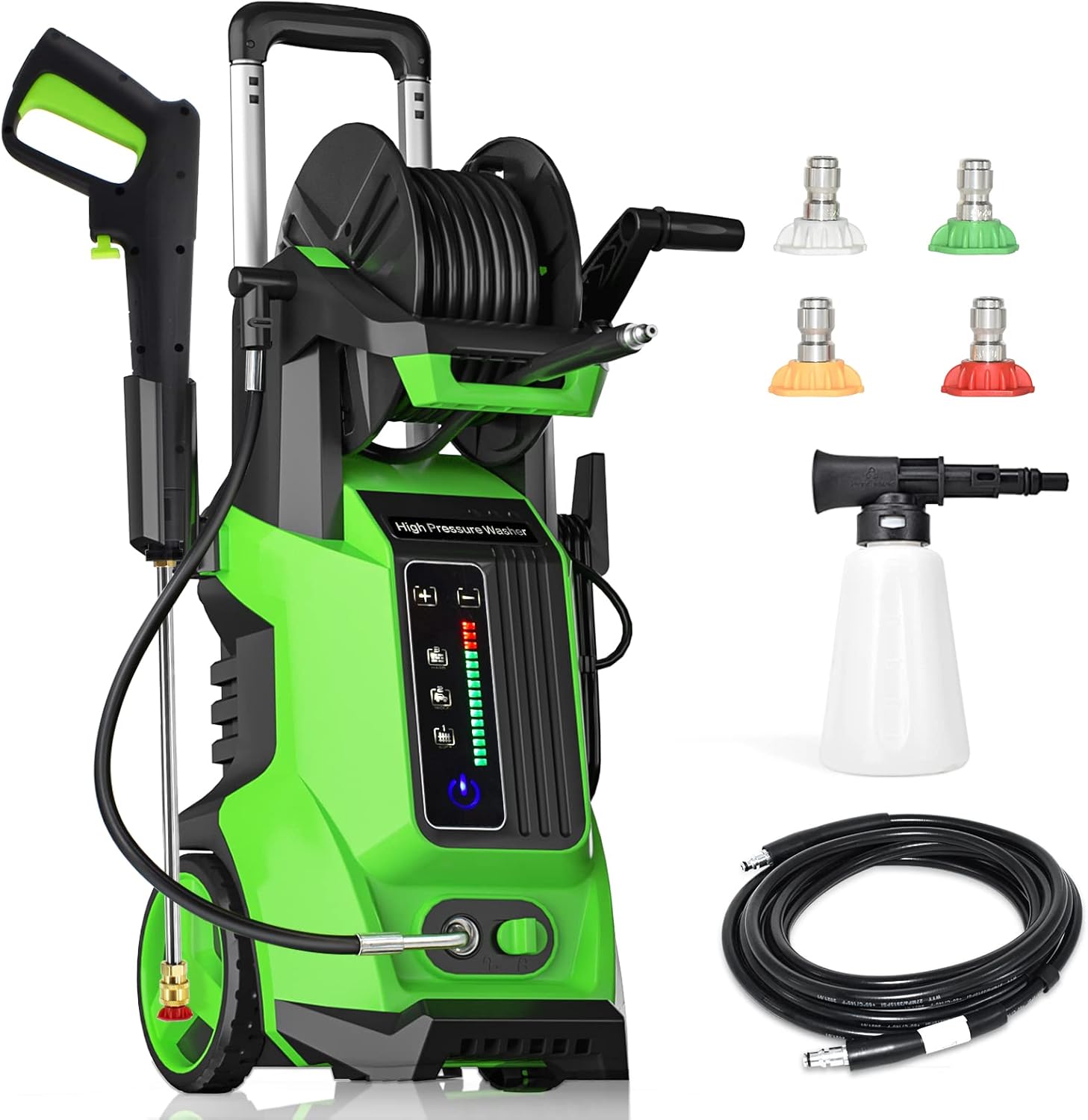 3500 PSI 2.6 GPM Electric Pressure Washer with 4 Nozzles Foam Cannon S7965