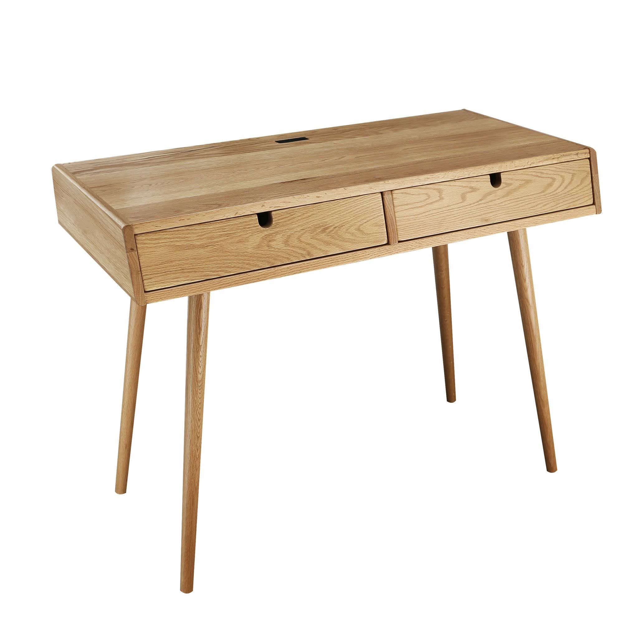 Solid American Oak Desk with USB Ports I191980