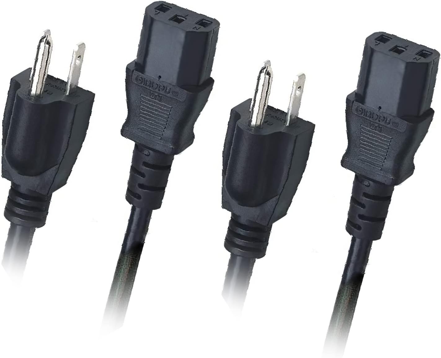 2Pack 6 ft 14 AWG Heavy Duty Computer Power Cord - Black G5163