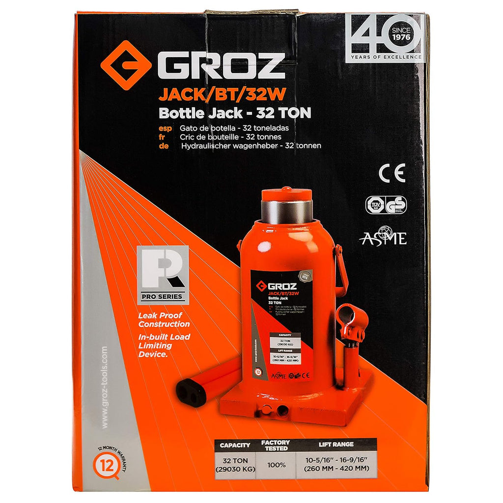 32Ton Welding Type Bottle Jack With Load limiting Device V15601