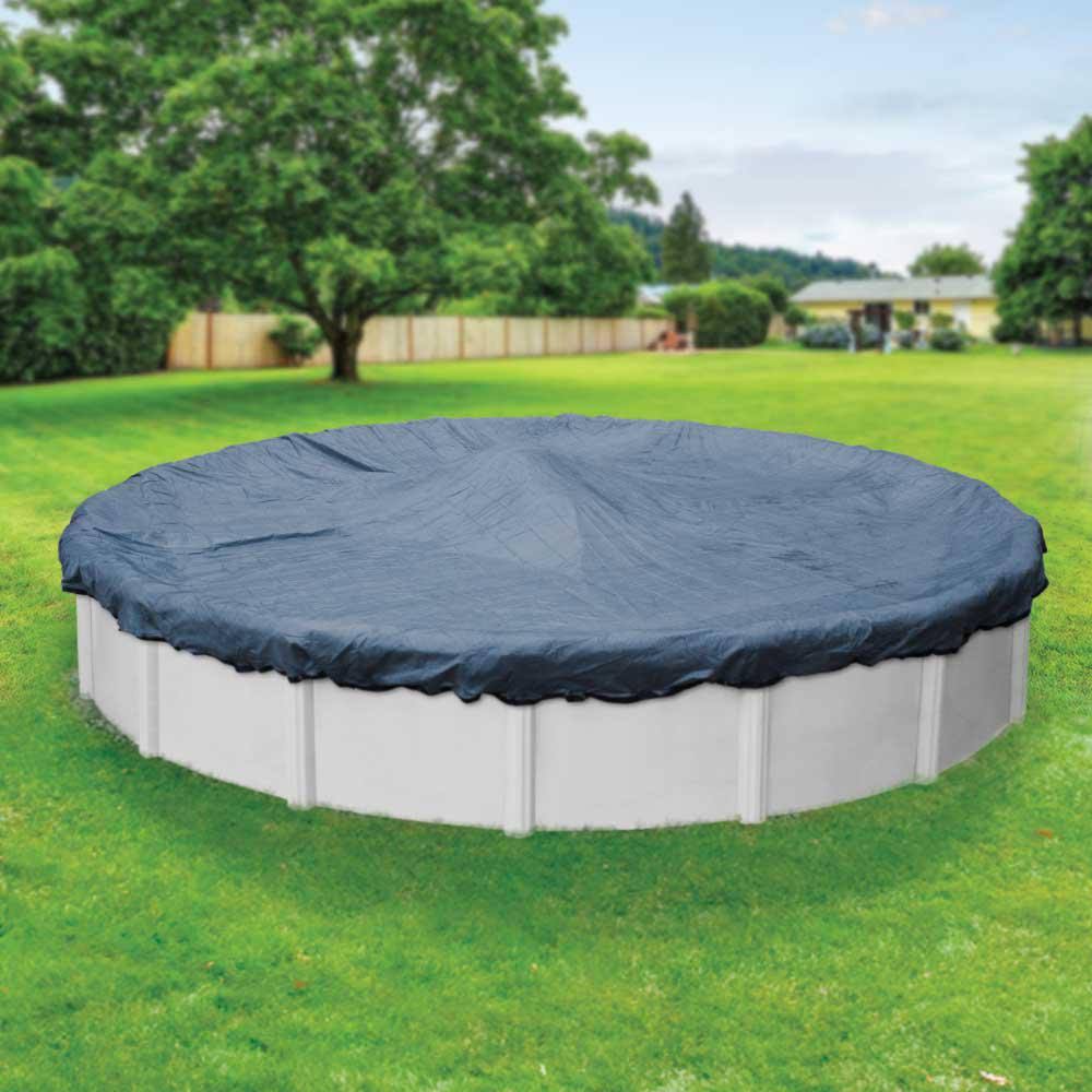 Blue/Black Round Winter Pool Cover V7436