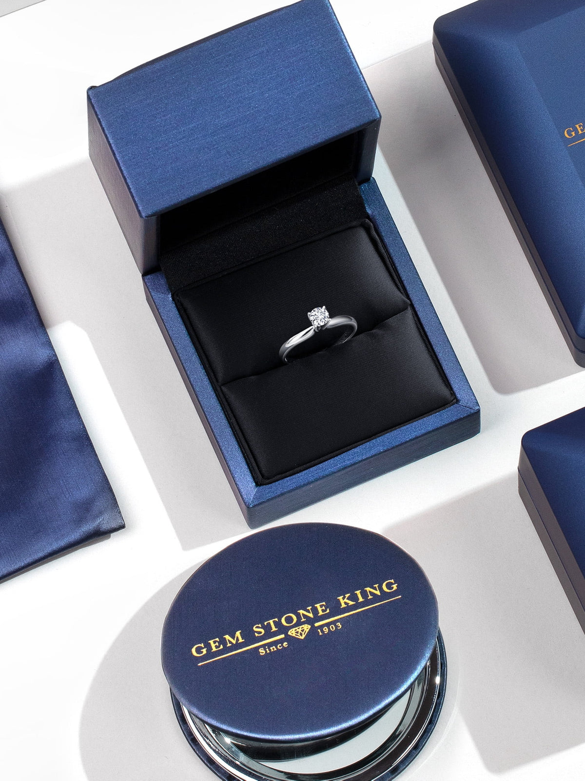 14K White Gold Solitaire Engagement Ring B829