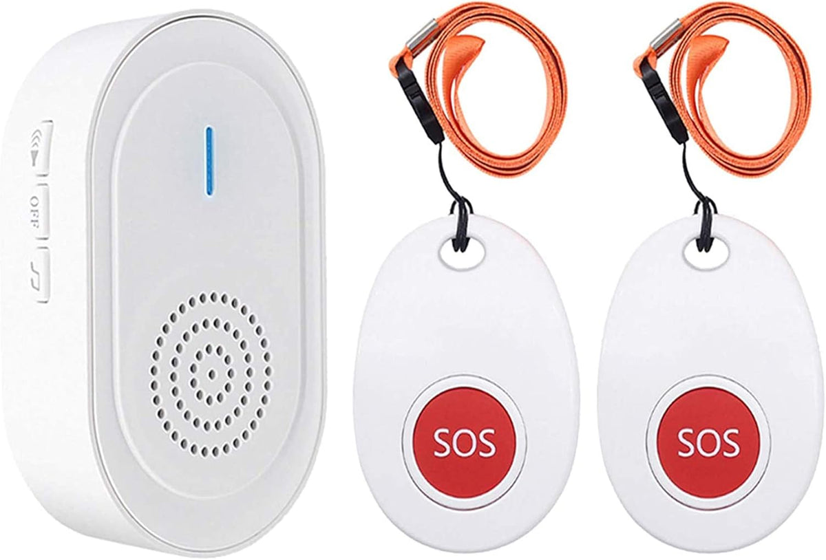 Wireless Call Button System with 2 Portable Rechargeable Receivers 3 Call Button P3558