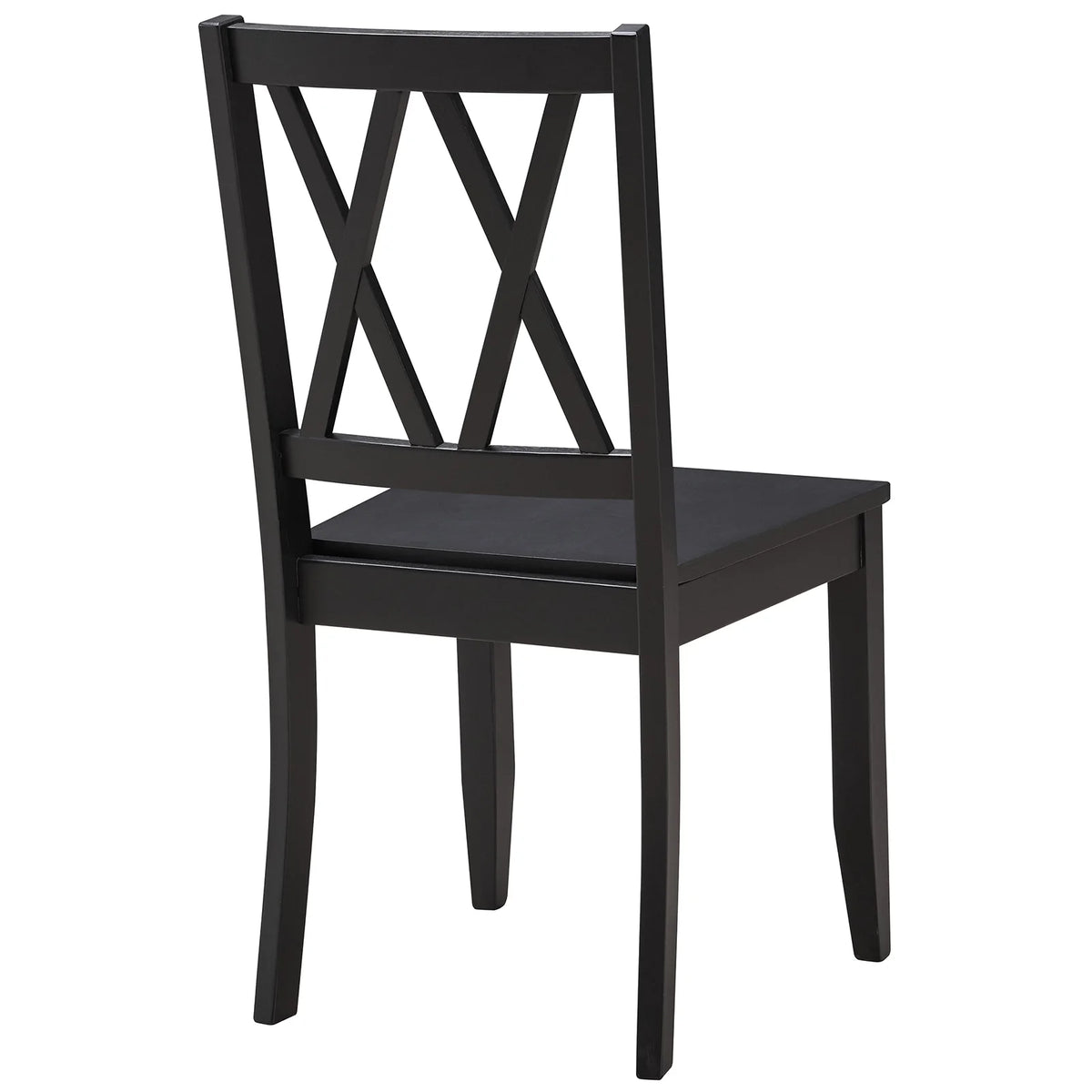 Black Rubberwood Cross Back Dining Chairs Set of 2 Z7495