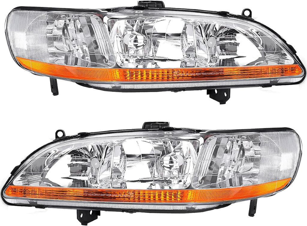 Headlight Assembly Replacement Black Housing Amber Reflector L986595