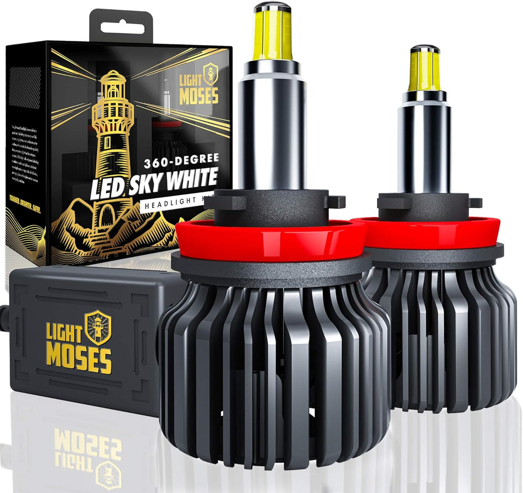 LED Headlight Bulbs 6,000K Sky White 12,000lm 90W High Low beam Pack of 2 U1339
