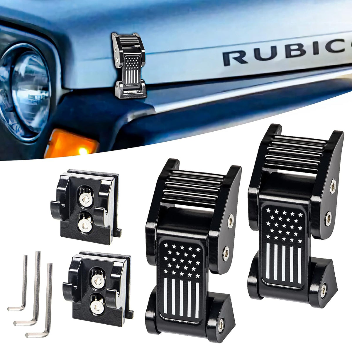 Hood Latches for Jeep Wrangler TJ 1997-2006 (Texture Black) M56683