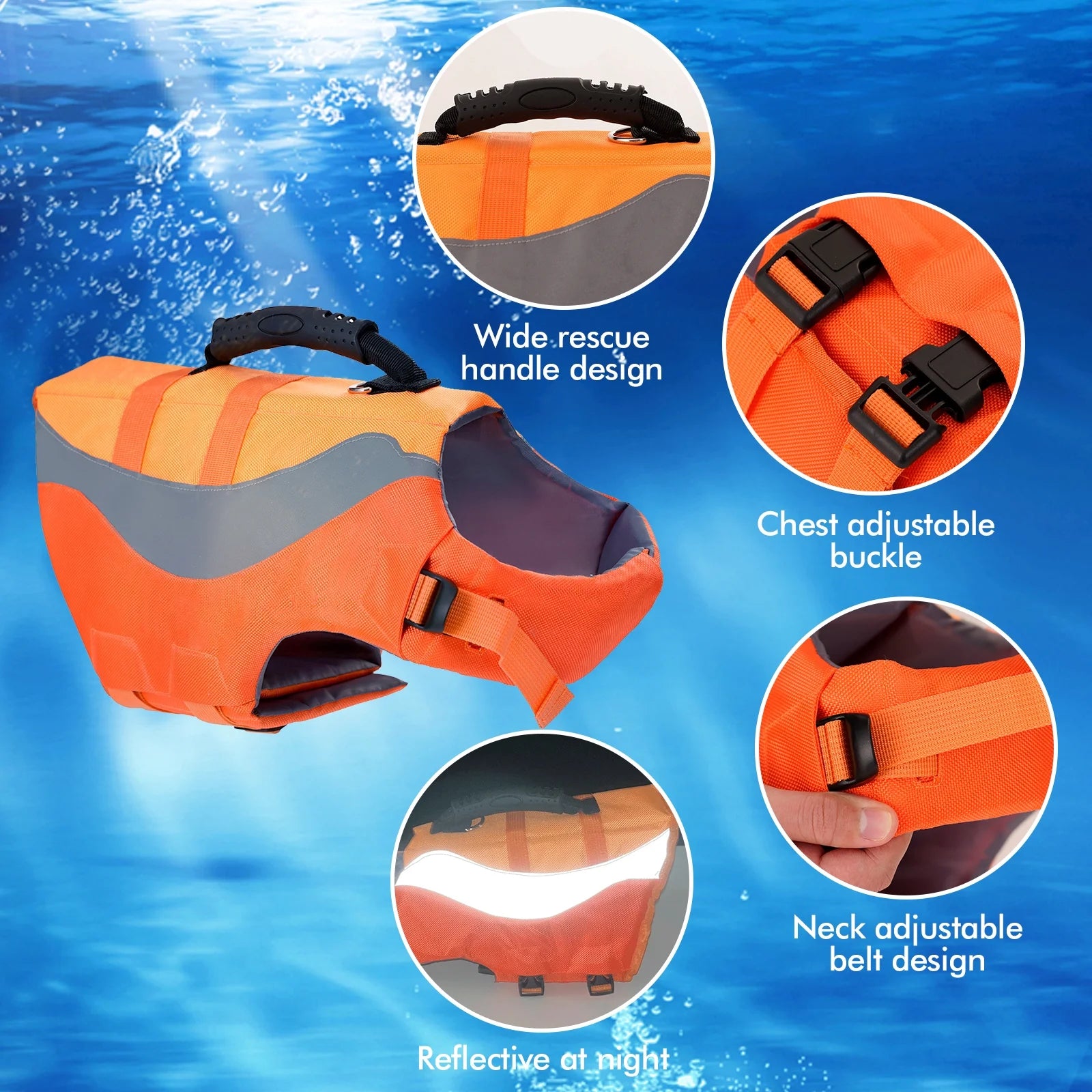 Dog Life Jacket Pet Life Vest Flotation Device E521166