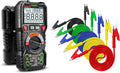 TRMS 6000 Counts Digital Multimeter with 5PCS Alligator Clips Electrical Test Leads Set, Measures Voltage Current Amp Resistance Diodes Continuity Duty-Cycle Capacitance, Pack of 2 R379319