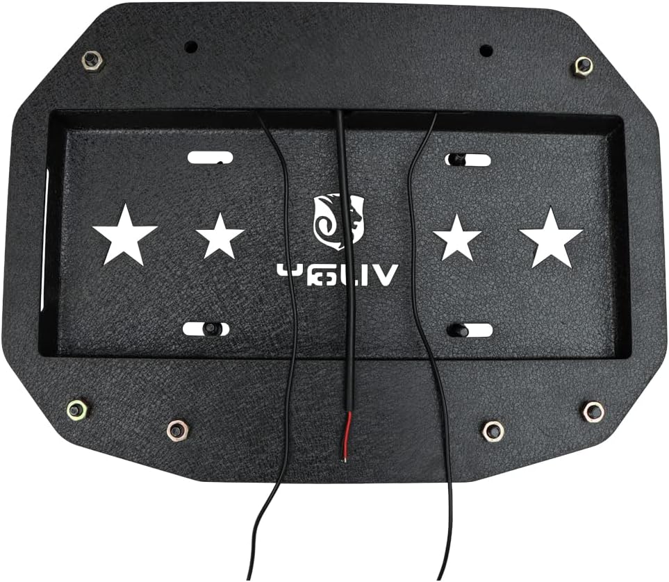 Spare Tire Delete License Plate Relocation Kit with Third Brake Light and Rear Camera Mounting Holes T1947