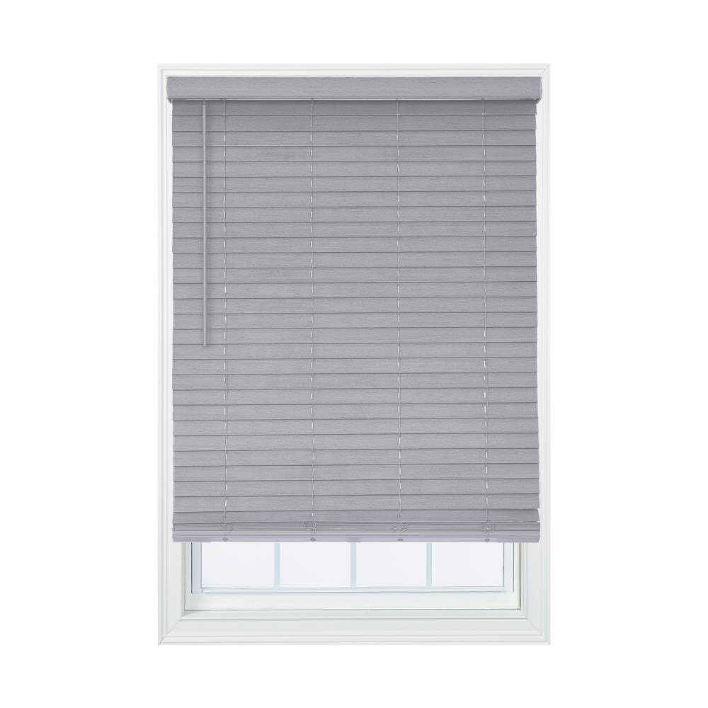Gray Faux Wood Cordless Room Darkening Horizontal Blinds U9346