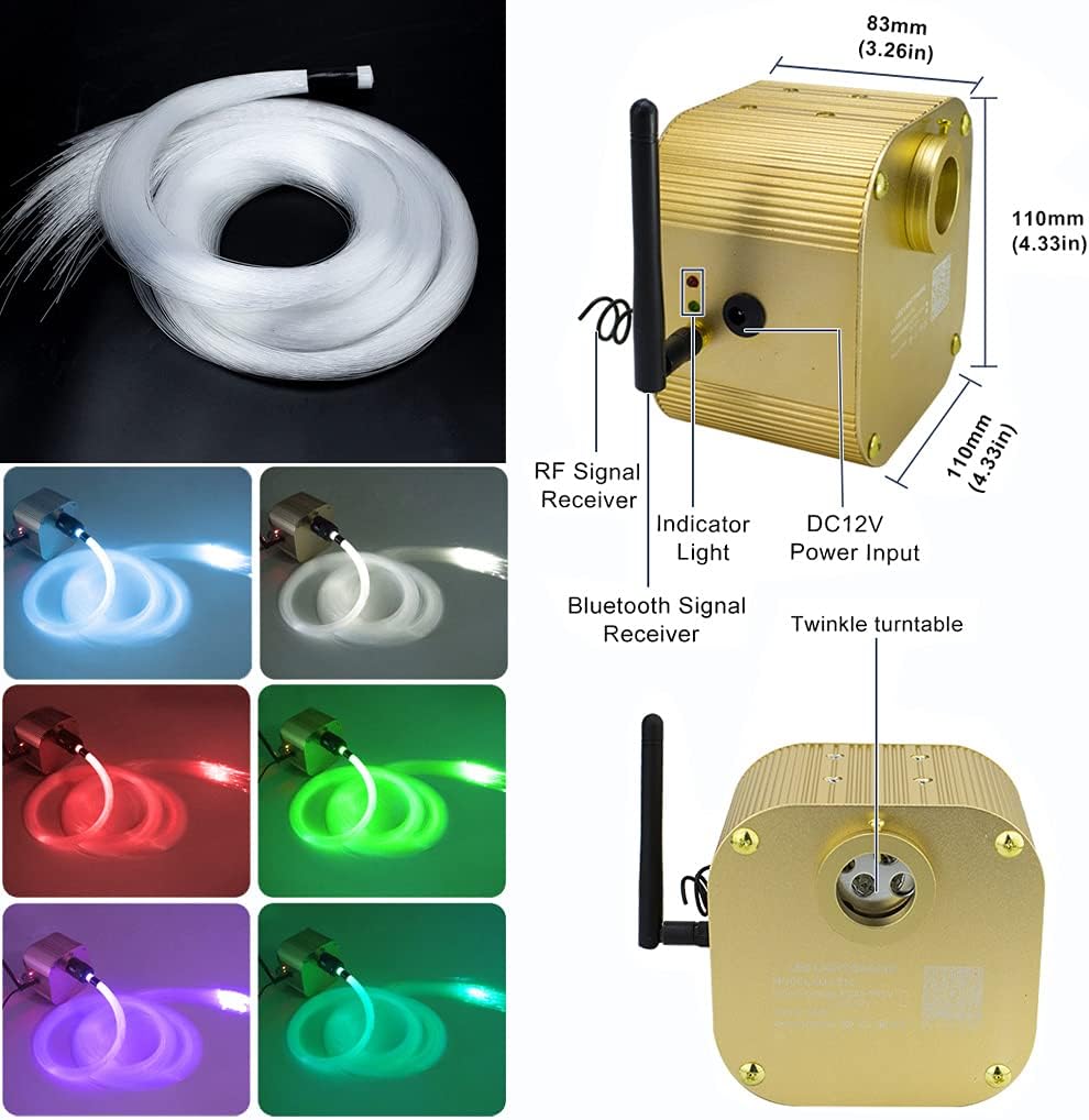 Bluetooth Fiber Optic Star Ceiling Lighting Kits 335pcs 13.1ft RGBW K83761