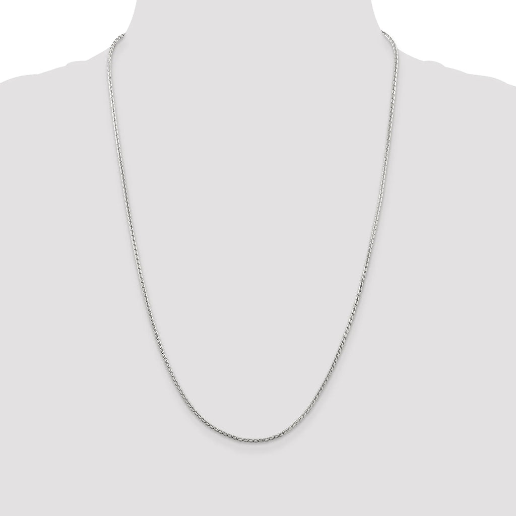 Sterling Silver 1.75mm Round Franco Chain Necklace 22 Inch Length D860