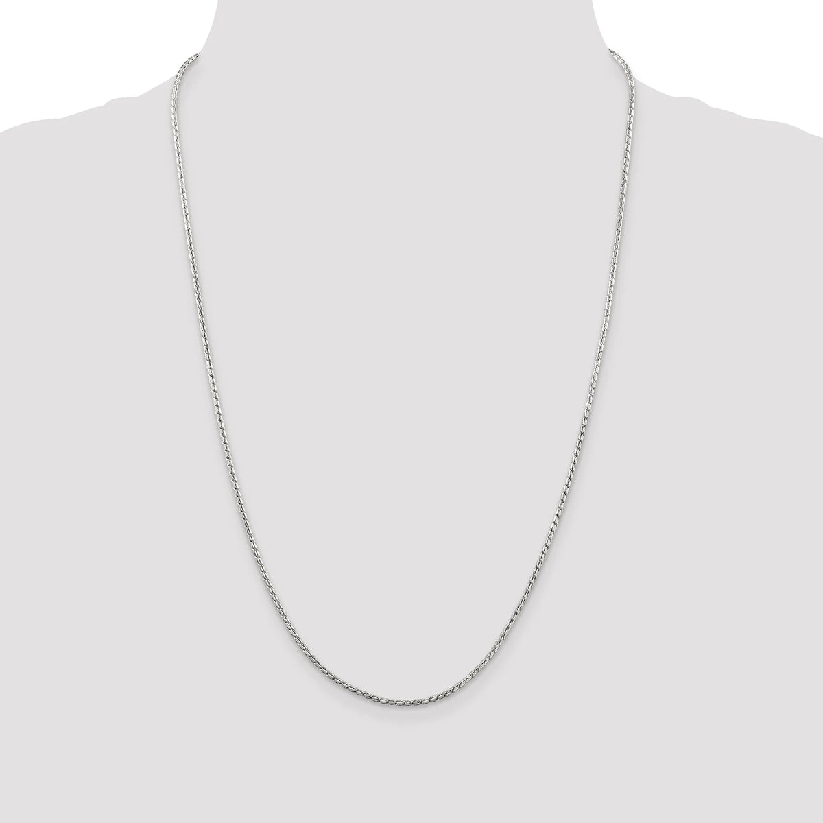 Sterling Silver 1.75mm Round Franco Chain Necklace 22 Inch Length D860