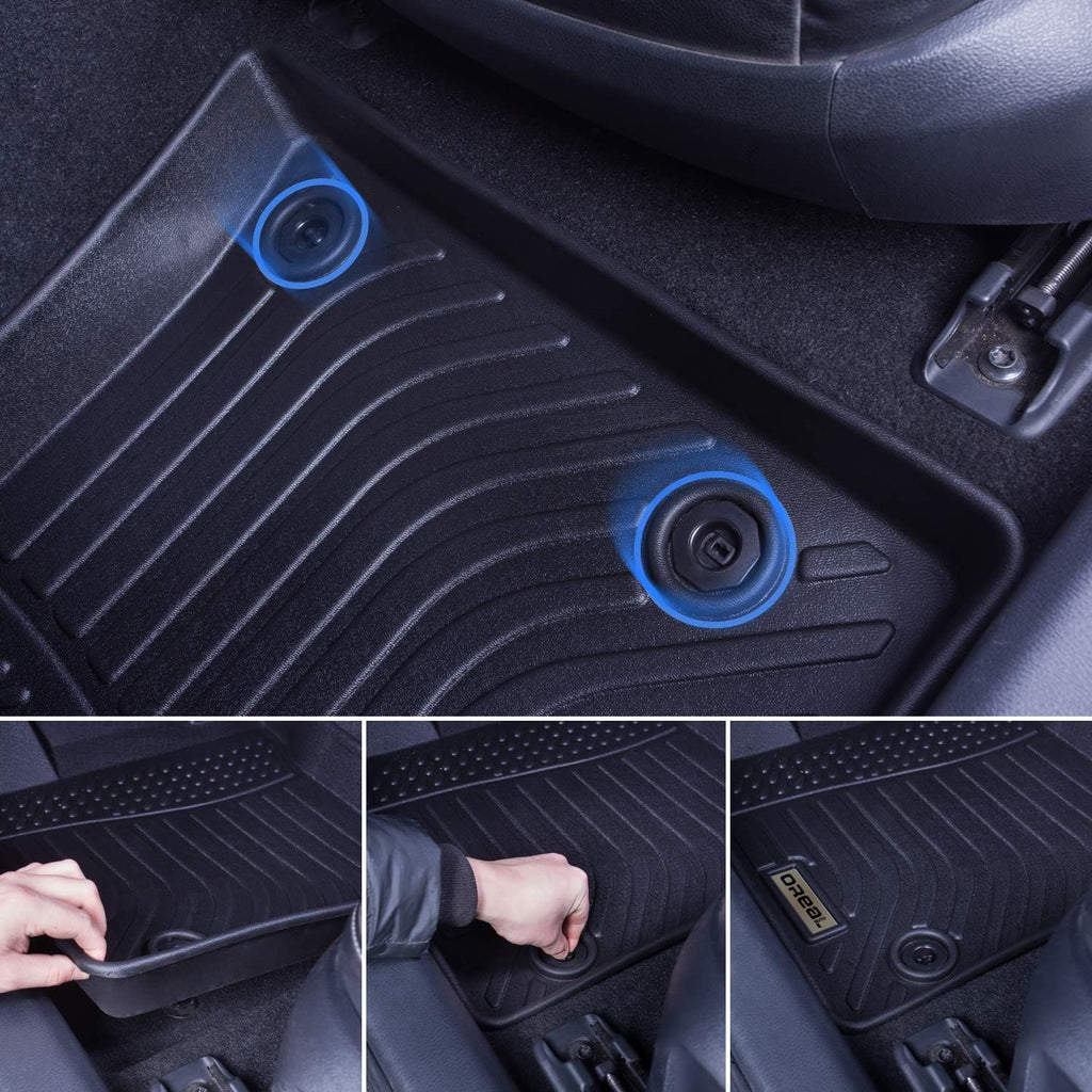 Black Front and Rear Car Mats for Lexus RX 2016-2022 O706