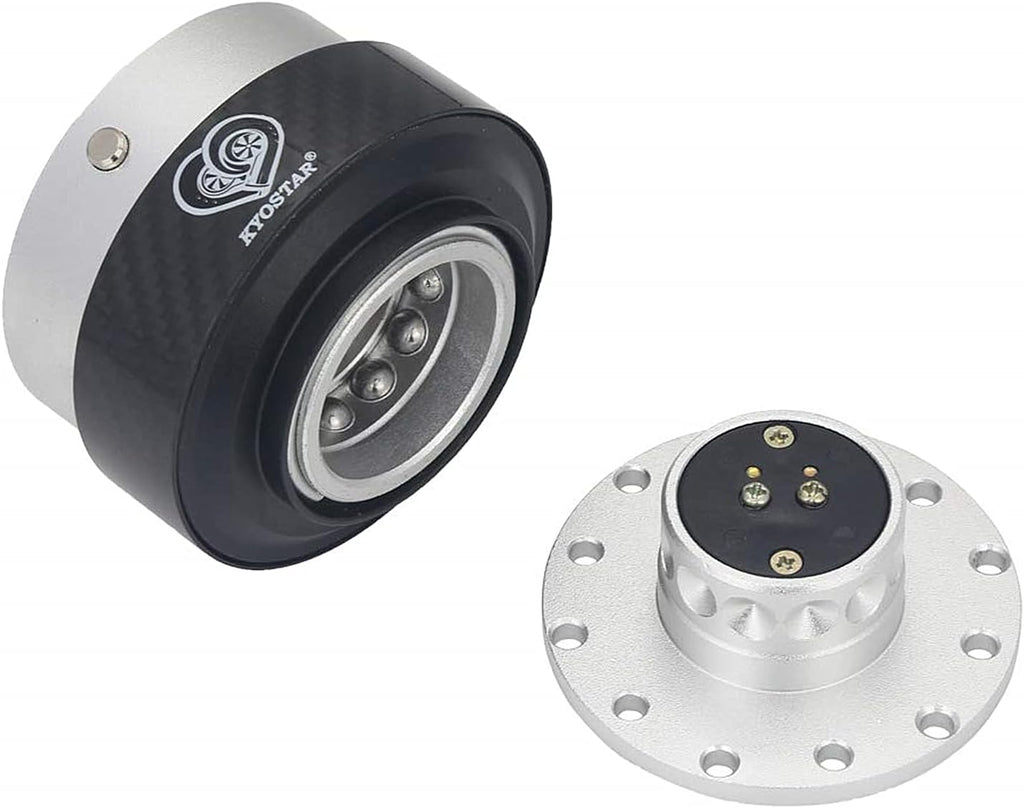 Red Dry Carbon Fiber Steering Wheel Quick Release Hub Adapter Kit C5398