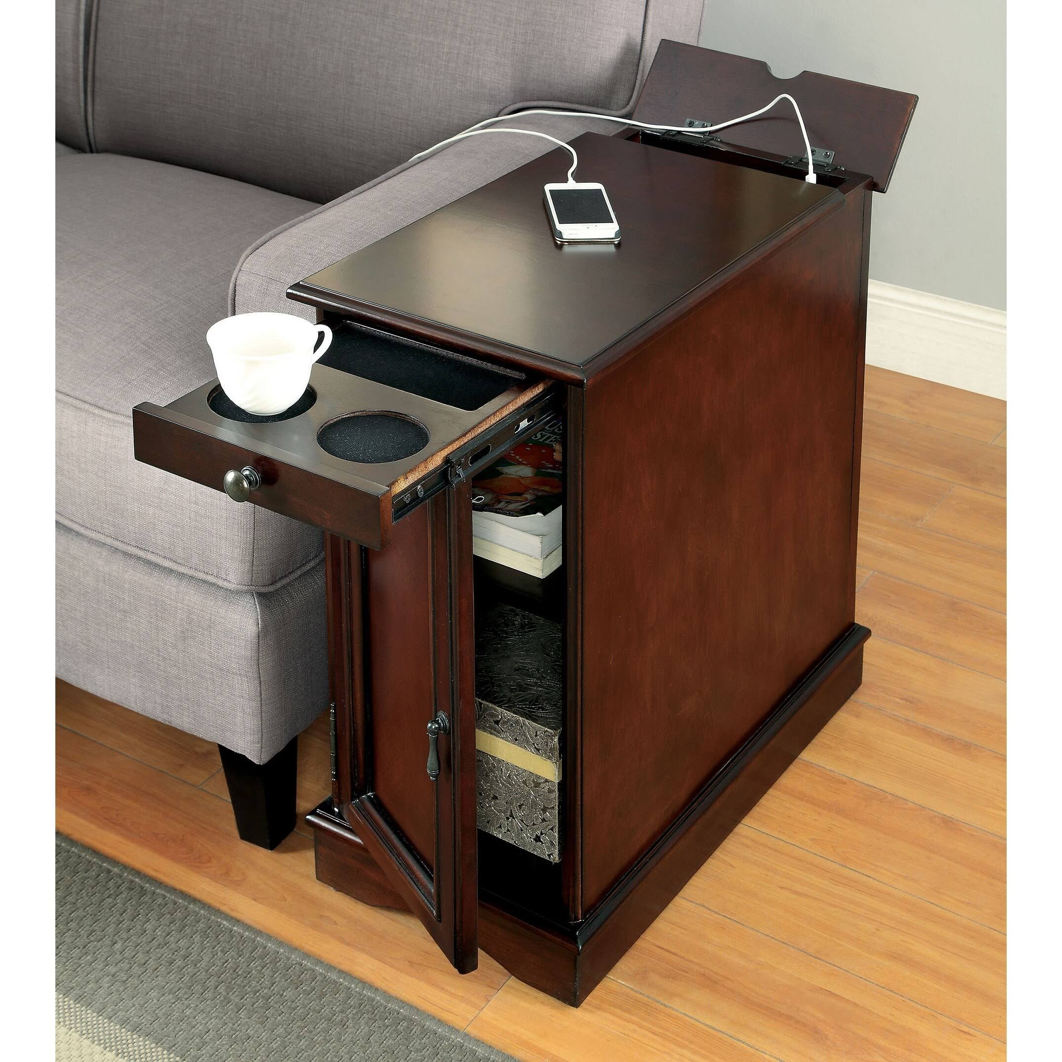 Cherry Side Table with USB K625