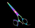 Cobalt Swivel Thumb 5.5x22 Rainbow Hair Cutting Shears W204