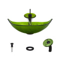Vessel Sink Ensemble with Antique Bronze Finish Waterfall Faucet, Pop-Up Drain, and Sink Ring N148