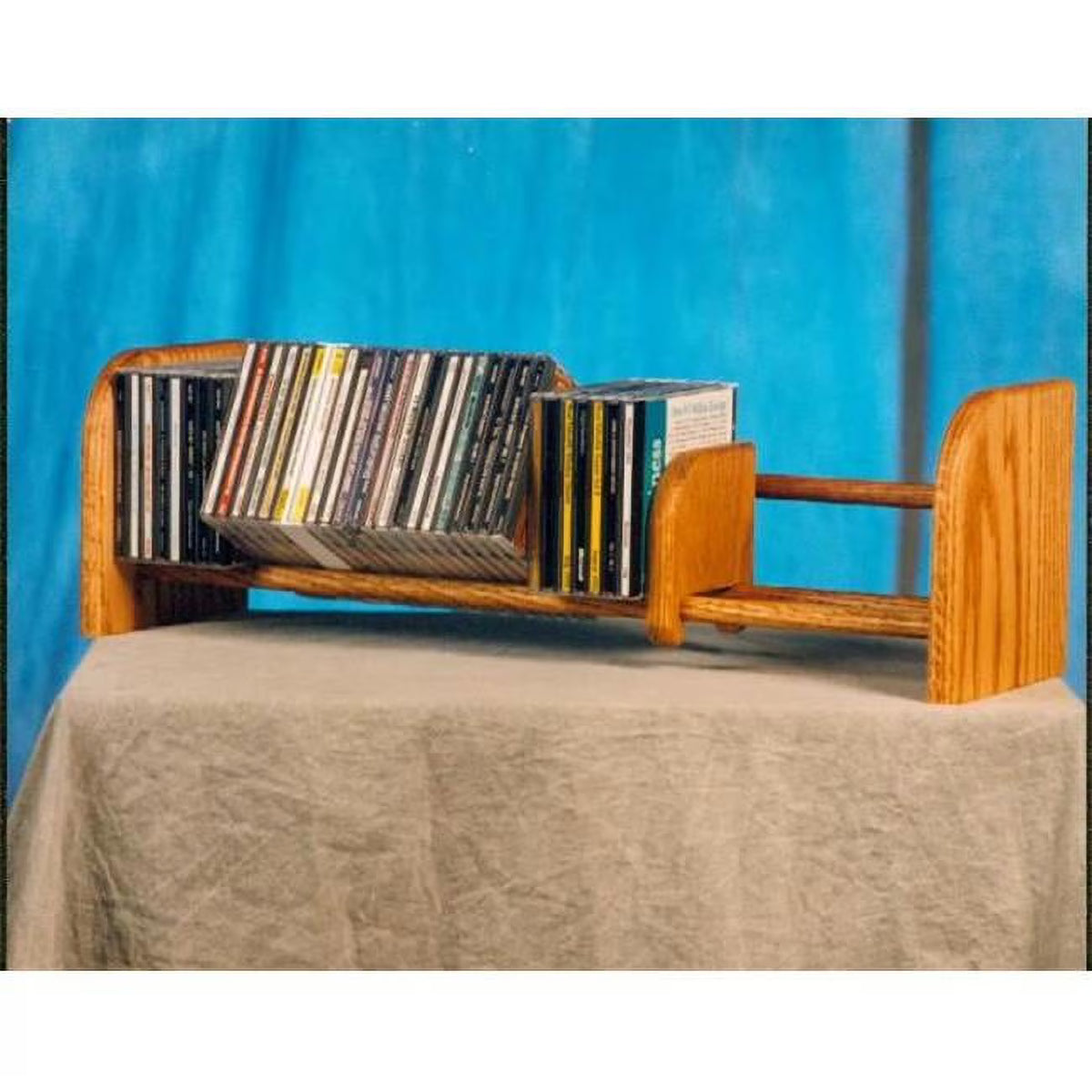 Solid Oak 1 Row Dowel CD Rack F178919