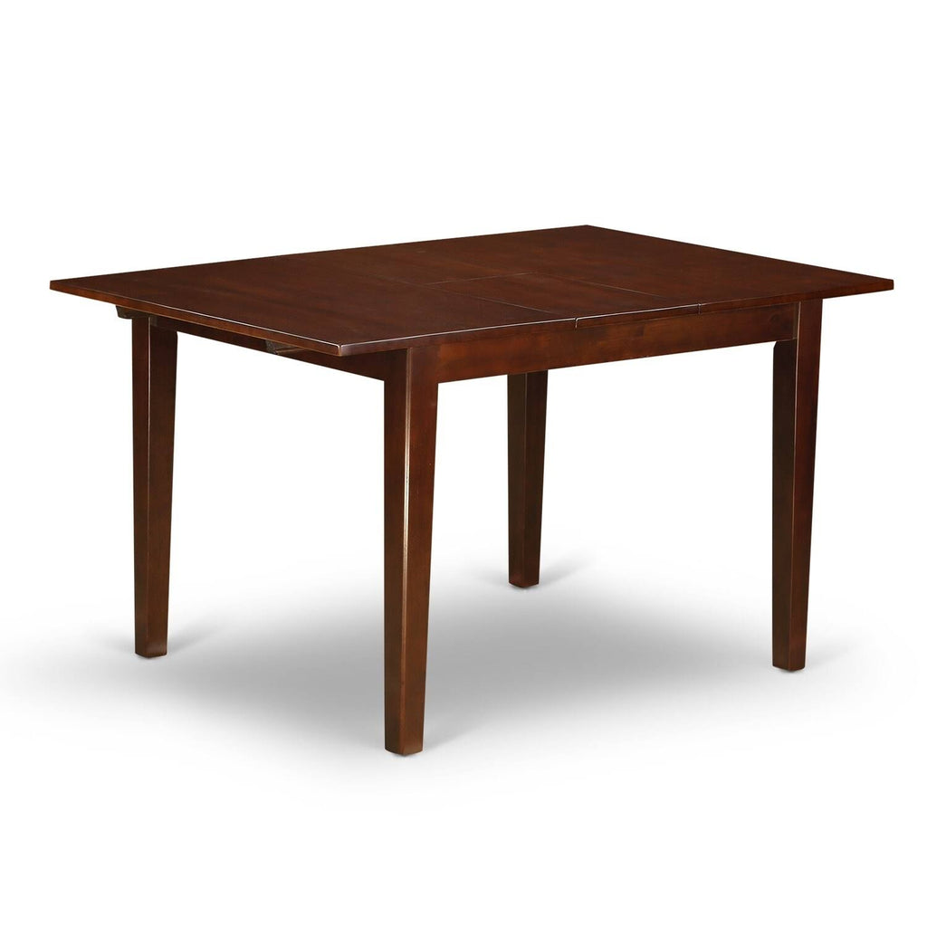 3PC Kitchen Table with Linen Brown Fabric Parson Chairs with Mahogany Chair Legs I294966
