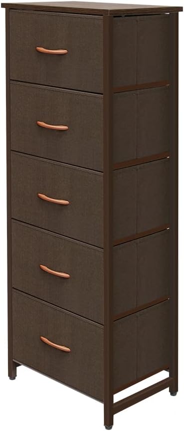 Foldable 4 Drawers Storage Organizer Unit Vertical Dresser Coffee A903