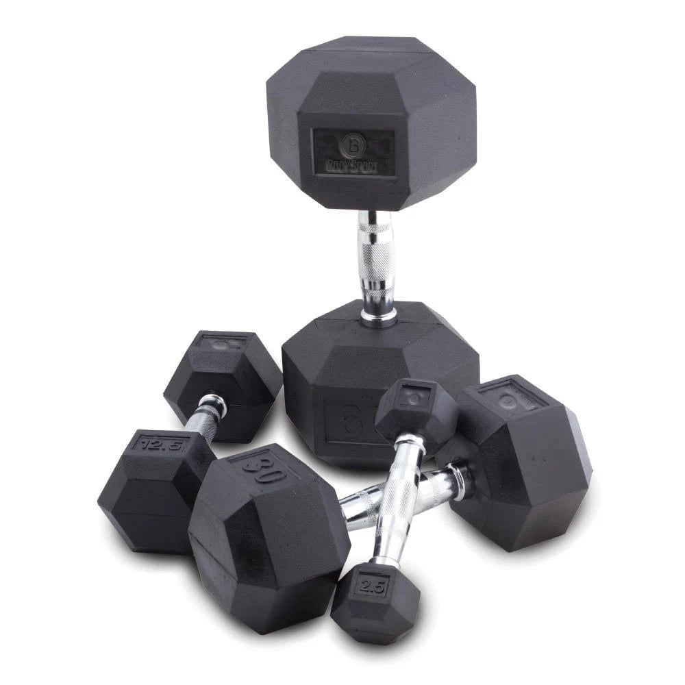 Rubber Encased Hex Dumbbells 65 lb. J25096