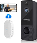 Wireless Video Doorbell Camera 1080p HD with Chime, Motion Detector, Night Vision, 2-Way Audio, Battery Powered T4884