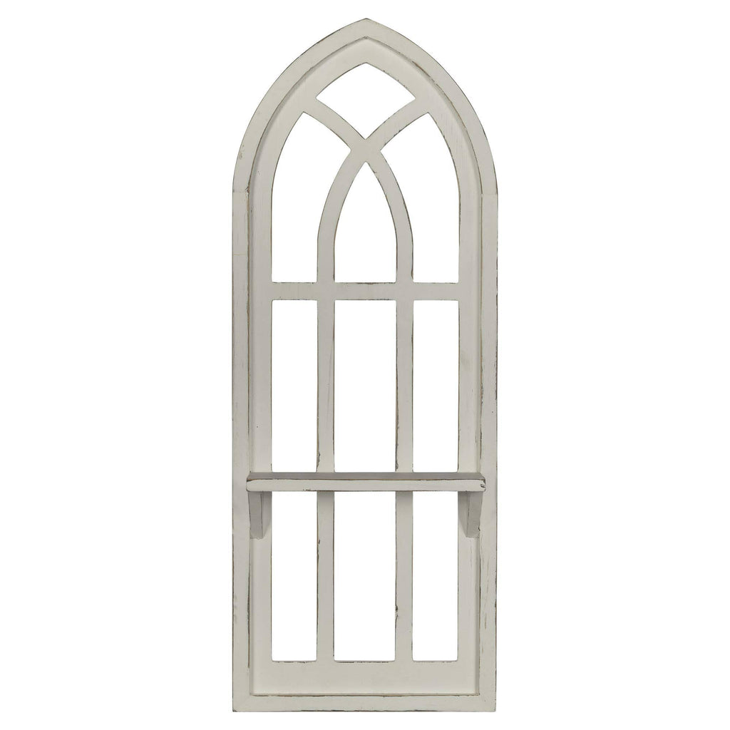 Distressed Window Arch with Shelf Wall Decor V744