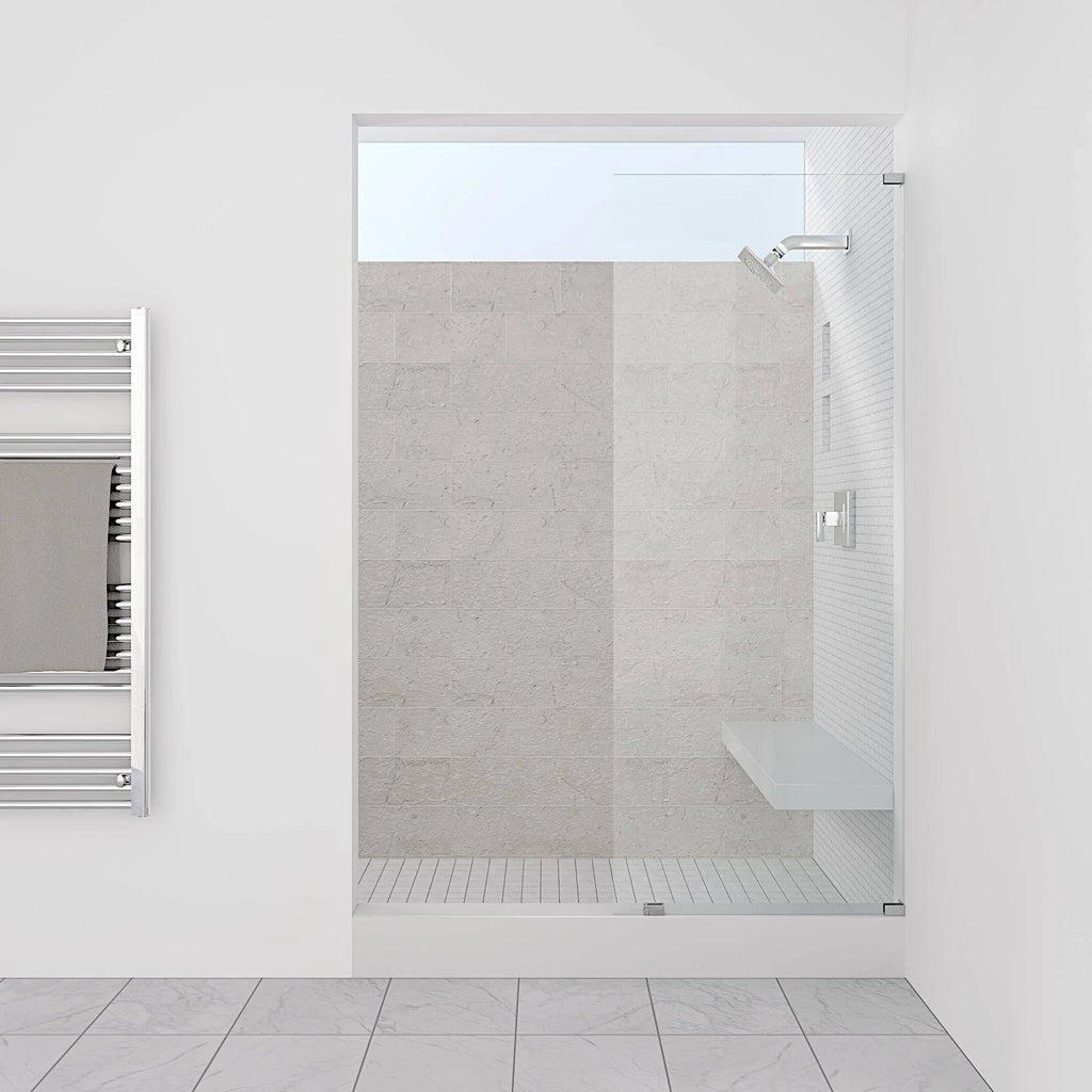 Brushed Nickel Frameless Fixed Glass Shower Panel I156140
