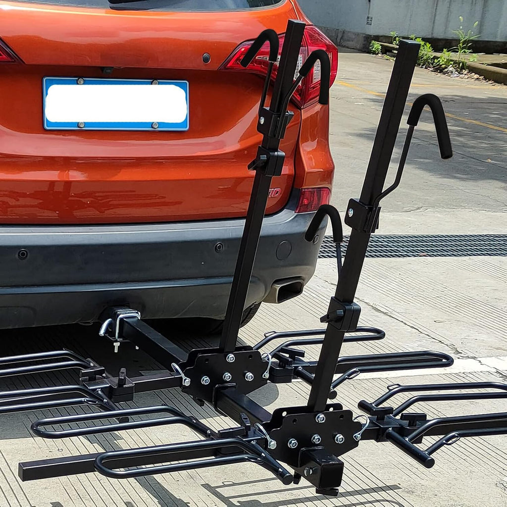 Hitch Mount Bike Rack, Foldable 2 Tray Bicycle Rack L16974
