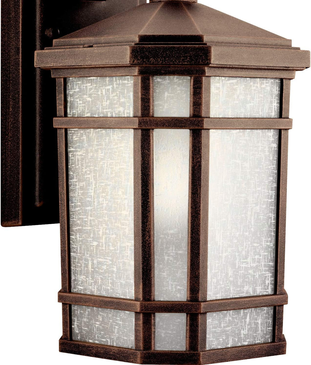 10.75 1 Light Outdoor Wall Light with Etched Linen Glass E1917
