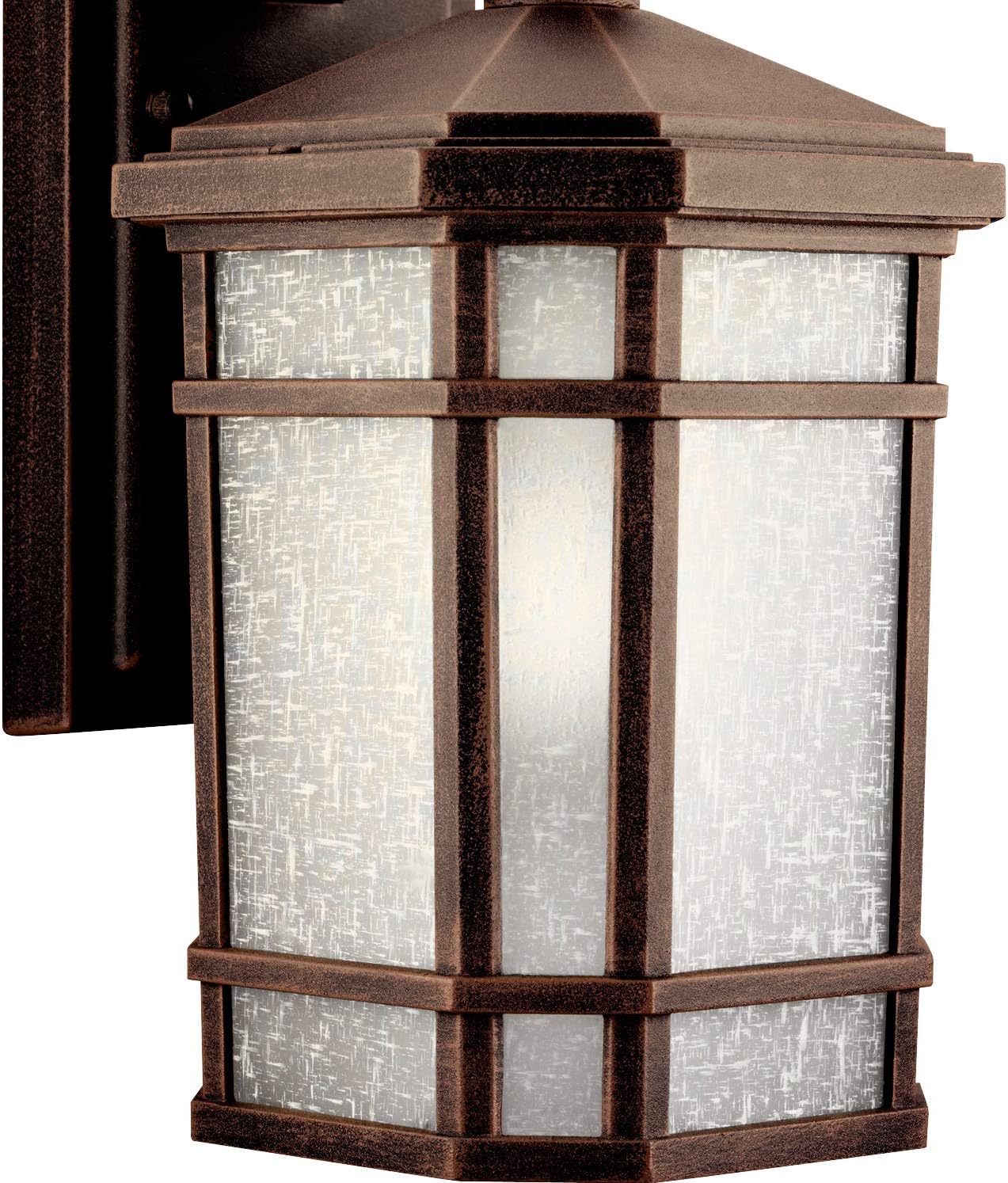 10.75 1 Light Outdoor Wall Light with Etched Linen Glass E1917