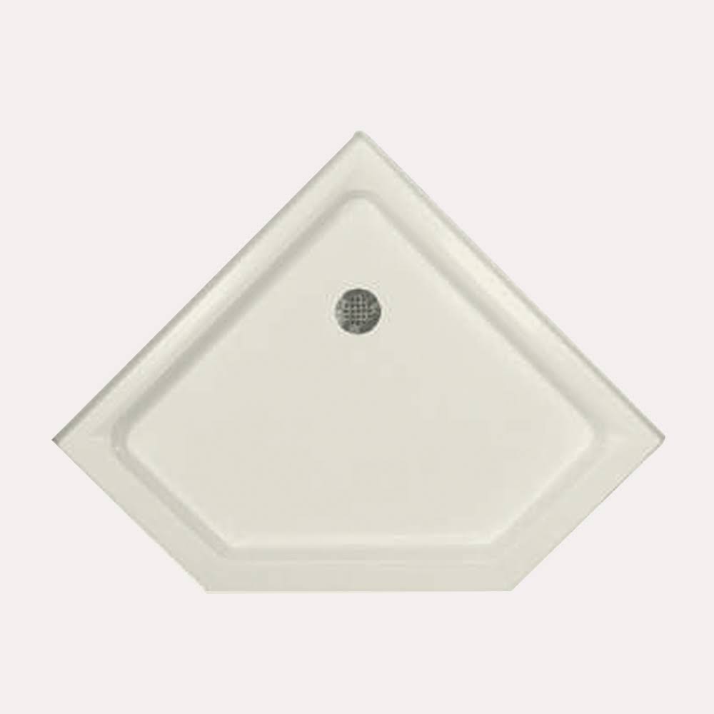 White Neo-Angle Triple Threshold Shower Base E7965