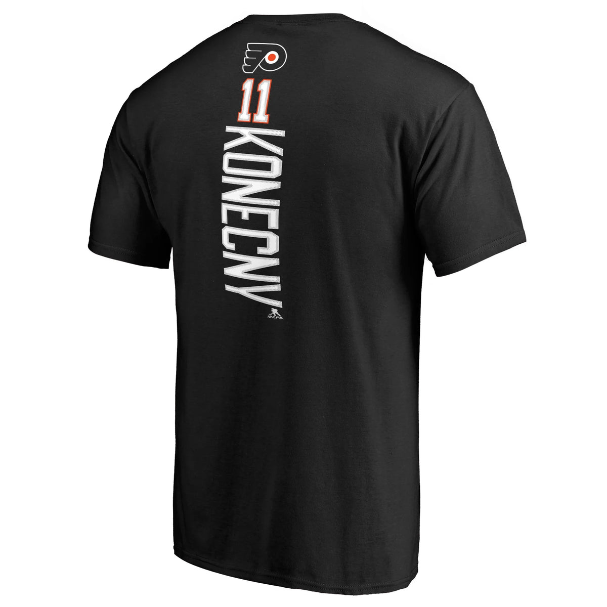 Black Philadelphia Flyers Team Logo Backer Name & Number T-Shirt I3680