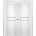 Sliding French Double Pocket Doors 36 x 80 inches White MDF X54421