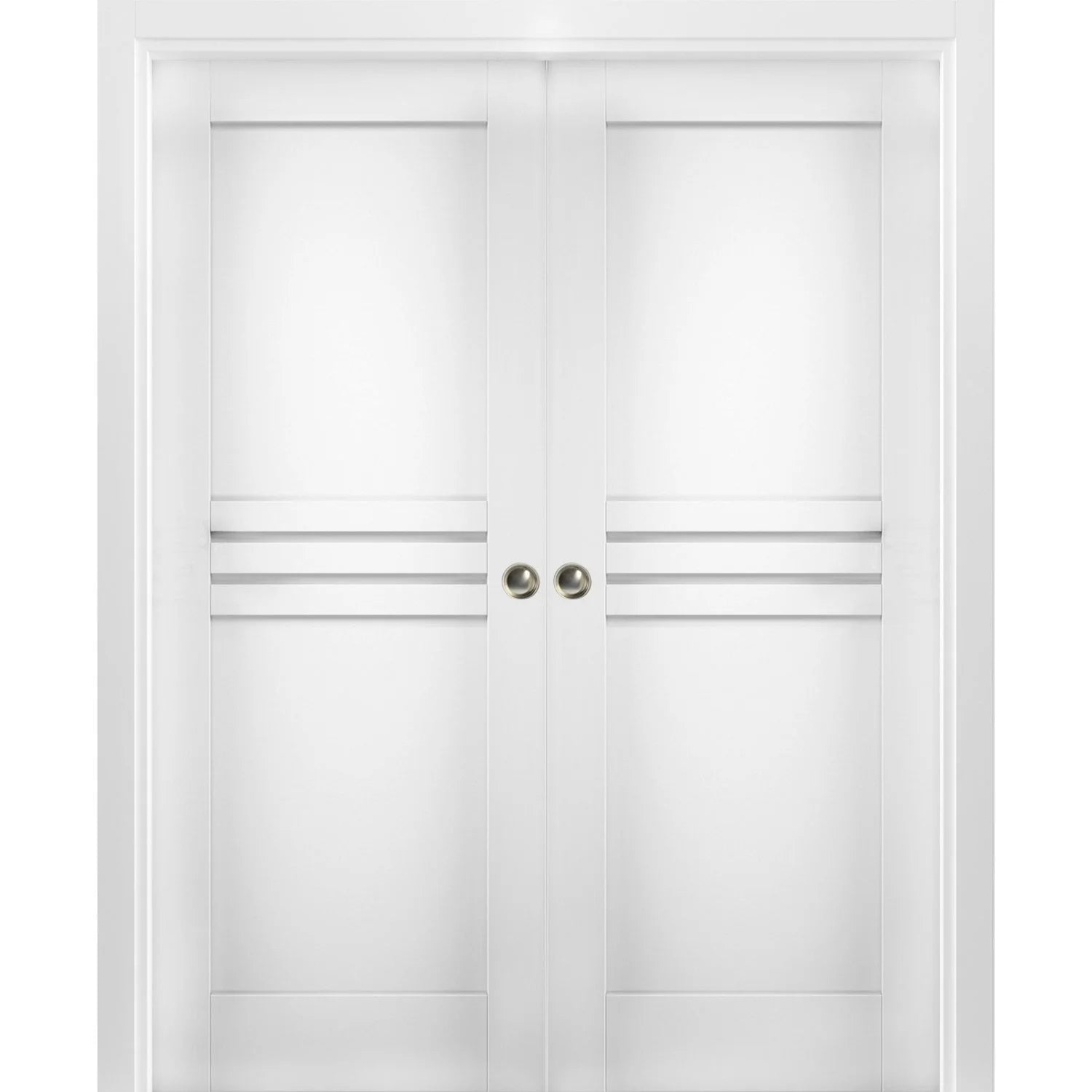 Sliding French Double Pocket Doors 36 x 80 inches White MDF X54421