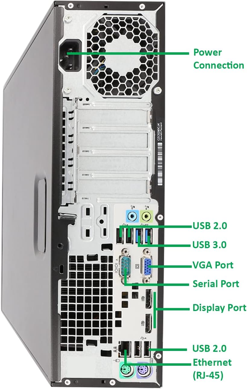HP 705 G2 Desktop PC AMD Pro A4-8350B R5 Processor, 8GB Ram, 256 GB M.2 SSD, WiFi & Bluetooth, Wireless Keyboard Mouse, 27 Inch LED Monitor, Windows 10 (Renewed) O62662
