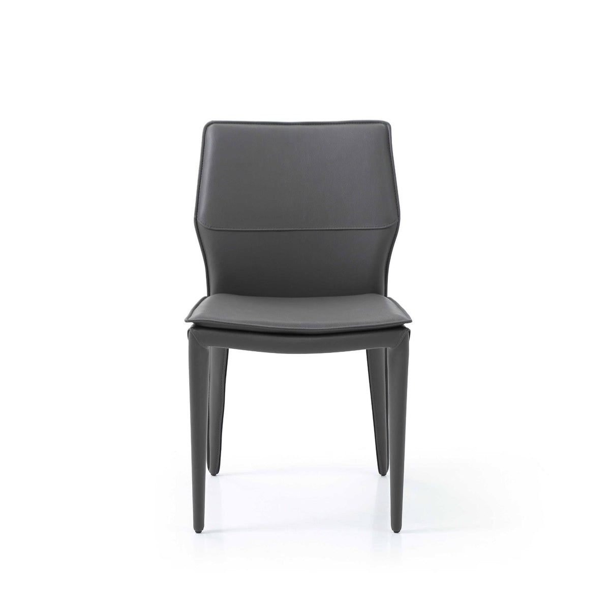 Dark Faux Leather Metal Dining Chair I6383
