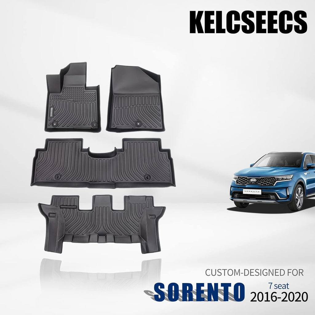 Black Waterproof TPE Car Mats for Kia Sorento 6 Seat 2021 2022 Y22190