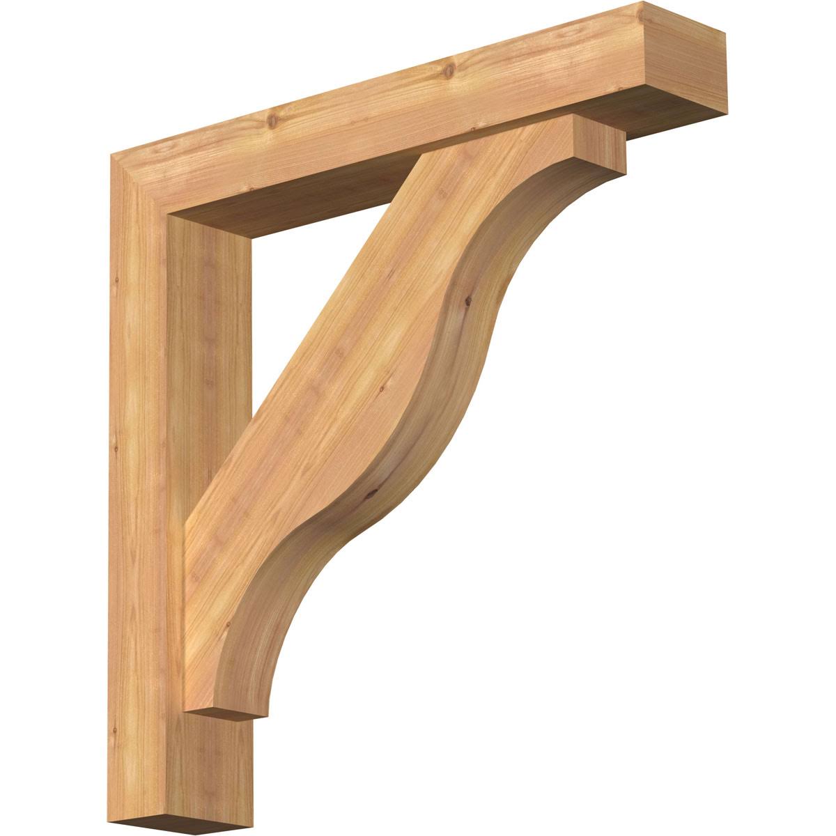 5 1/2x22W x 30x22D x 30x22H Smooth Bracket with Offset Brace, Western Red Cedar B50933