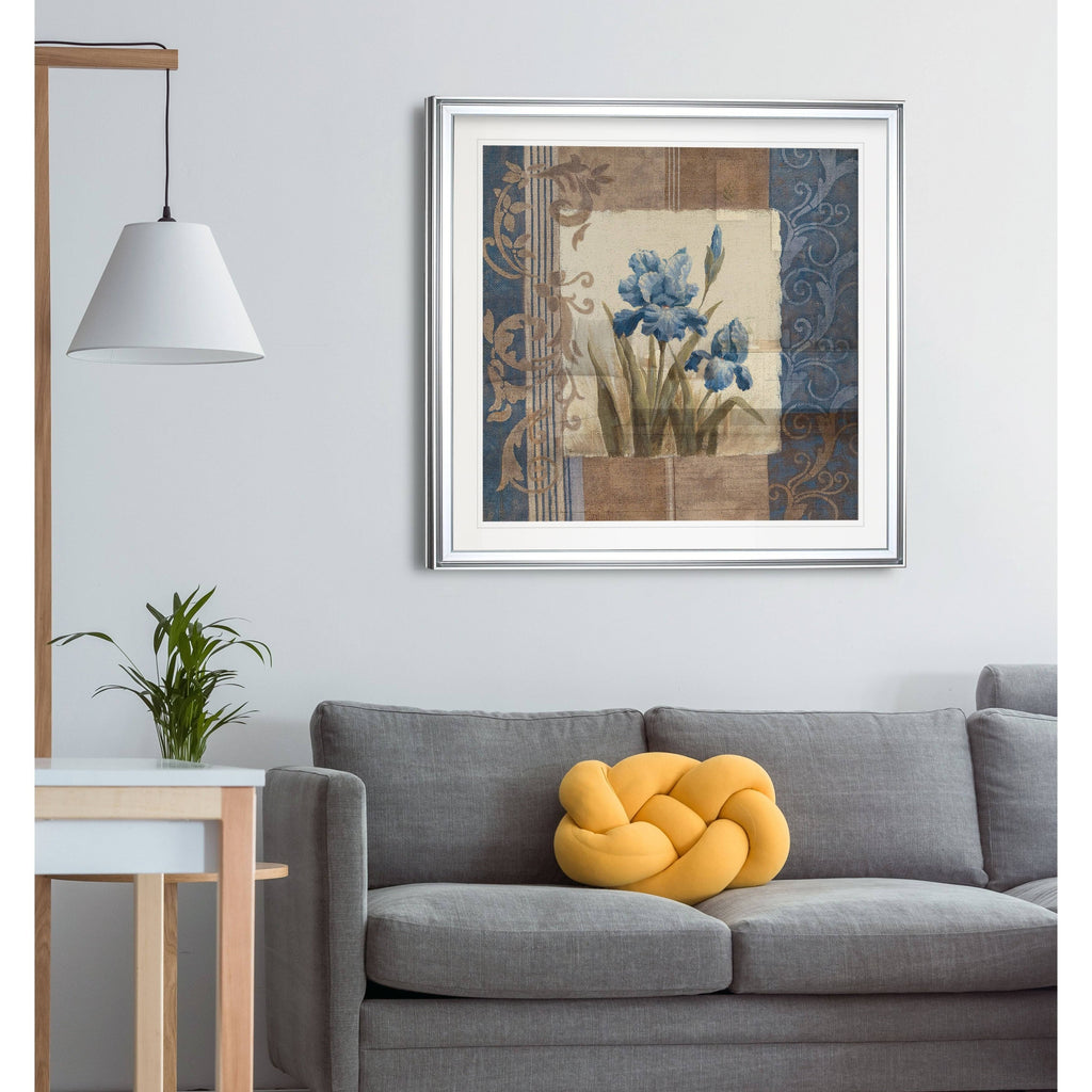 Blue Iris Scroll Framed Giclee Print 38x38 O935614