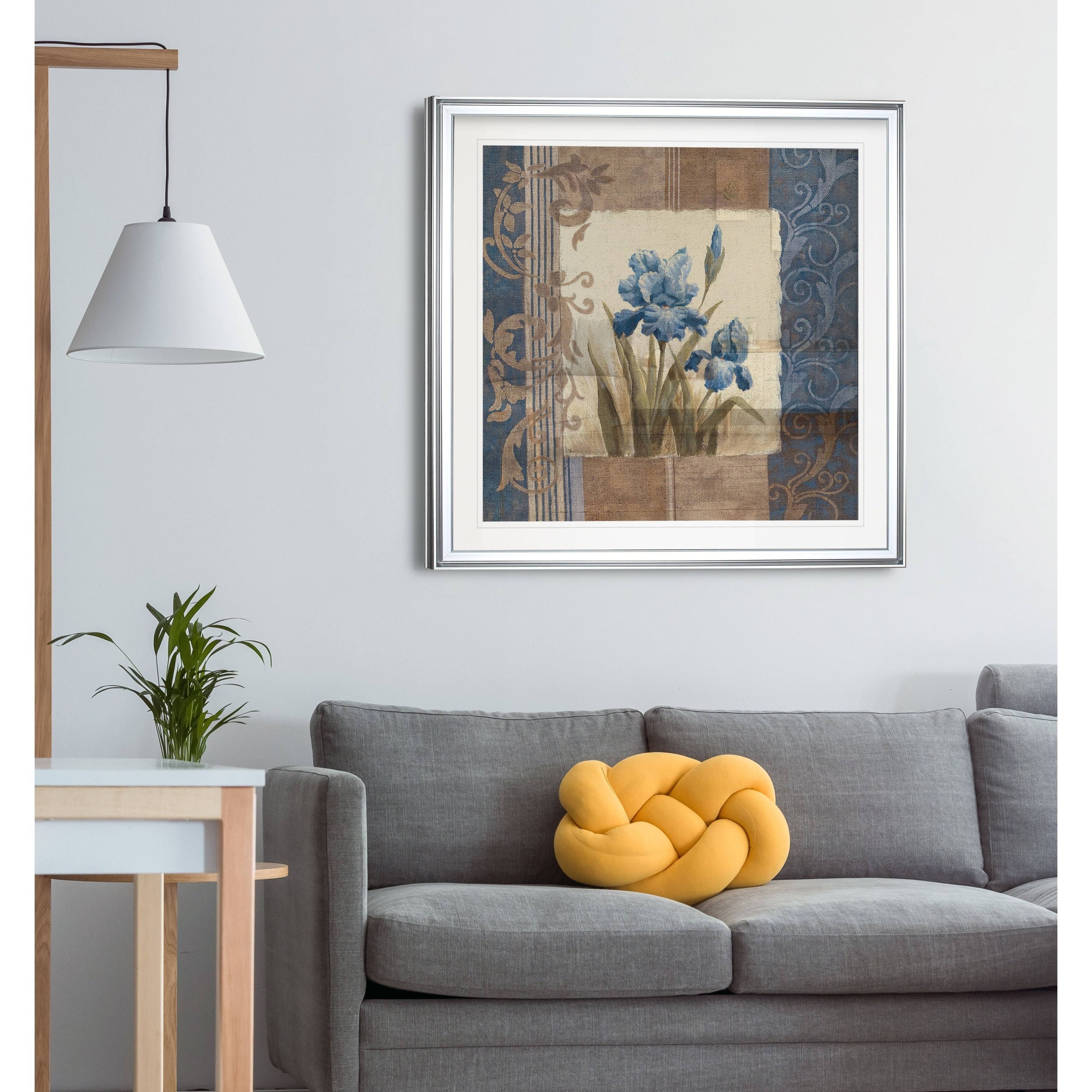 Blue Iris Scroll Framed Giclee Print 38x38 O935614
