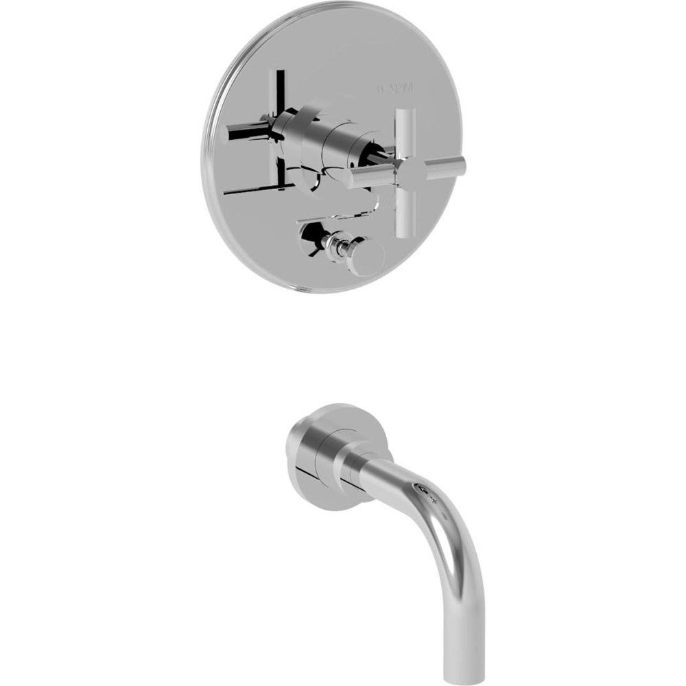 Satin Gold Balanced Pressure Tub and Shower Trim Plate with Cross Handle R63091