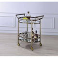 Rose Gold Clear Glass Serving Cart Z59589