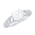 6 mm Cushion Cut Moissanite Solitaire Engagement Ring, 925 Sterling Silver, US 4.00 F6878